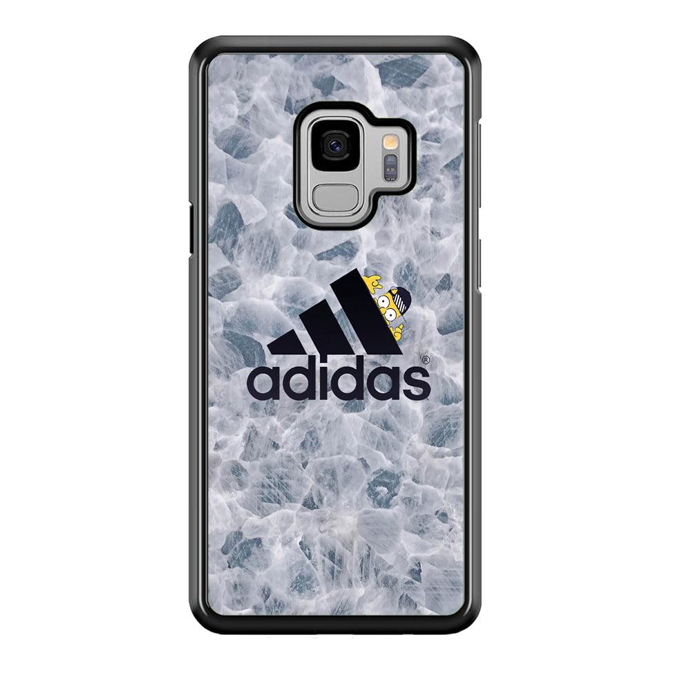 Adidas Logo with Simpson Samsung Galaxy S9 Case-Rubber Black (2D Case)-Oxvistore