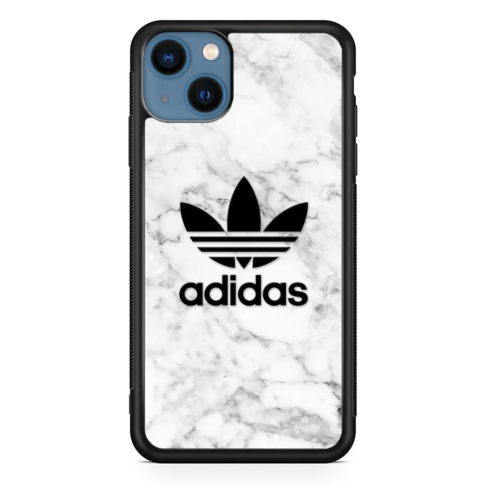 Adidas Marble Backdrop iPhone 14 Plus Case-Rubber Black (2D Case)-Oxvistore