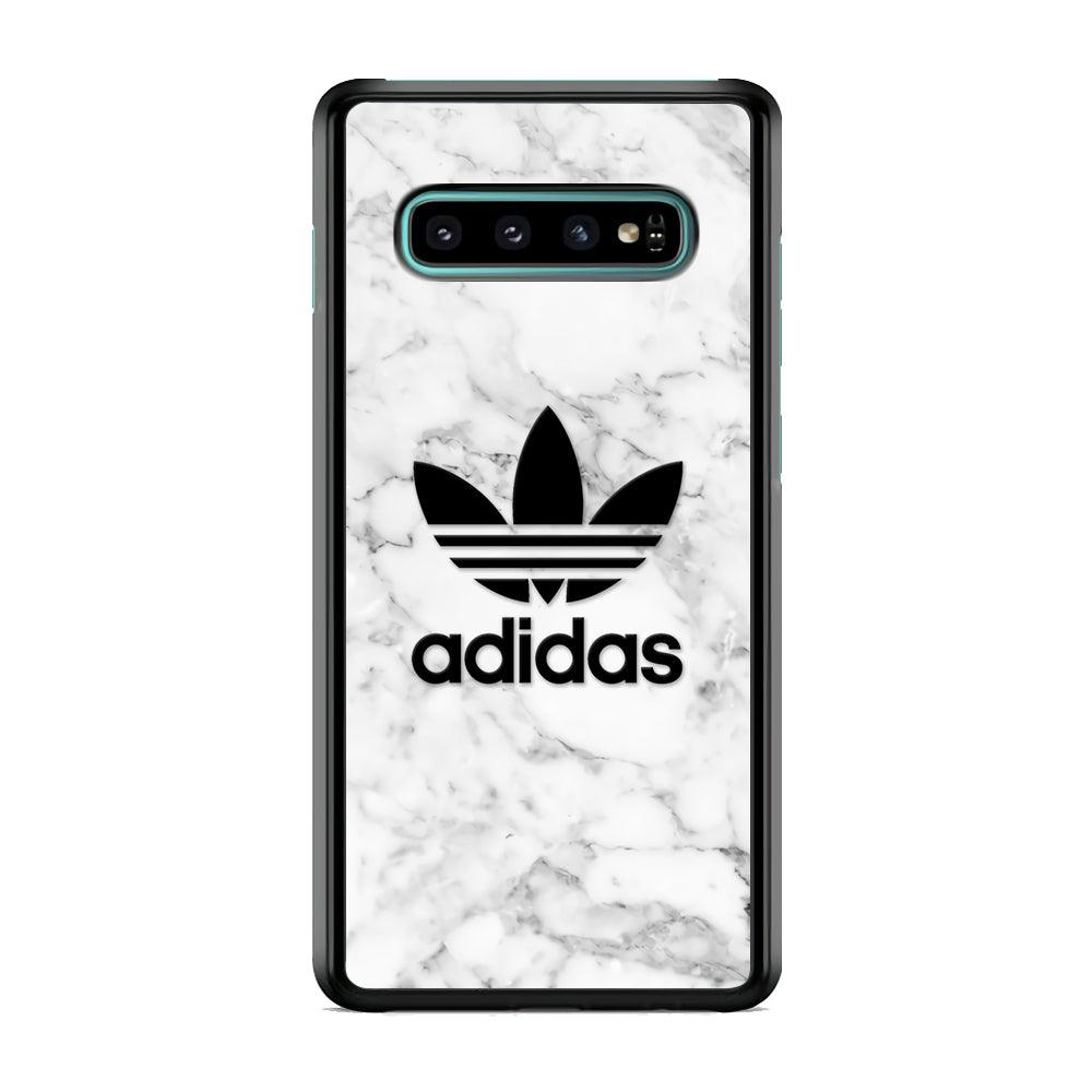 Adidas Marble Backdrop Samsung Galaxy S10 Case-Rubber Black (2D Case)-Oxvistore
