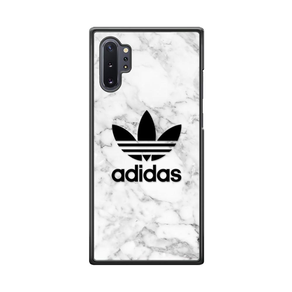Adidas Marble Backdrop Samsung Galaxy Note 10 Plus Case-Rubber Black (2D Case)-Oxvistore