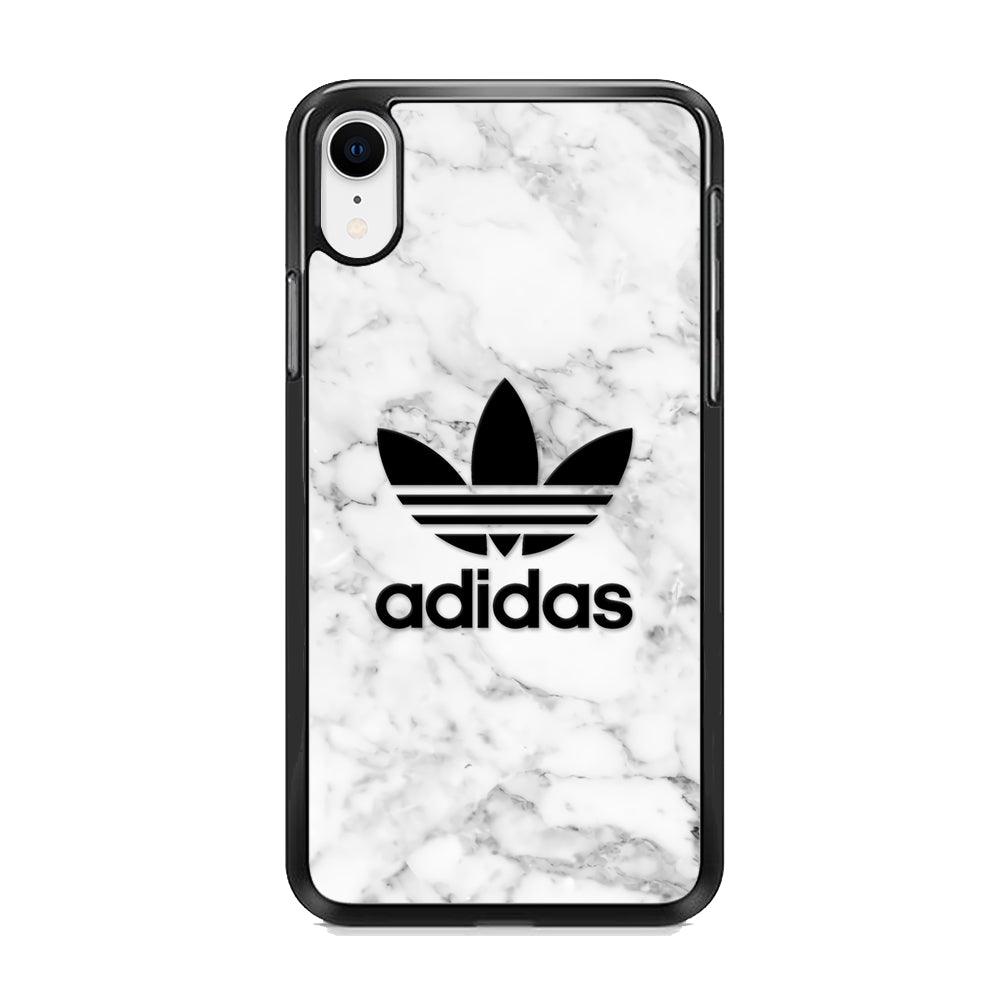 Adidas Marble Backdrop iPhone XR Case-Rubber Black (2D Case)-Oxvistore