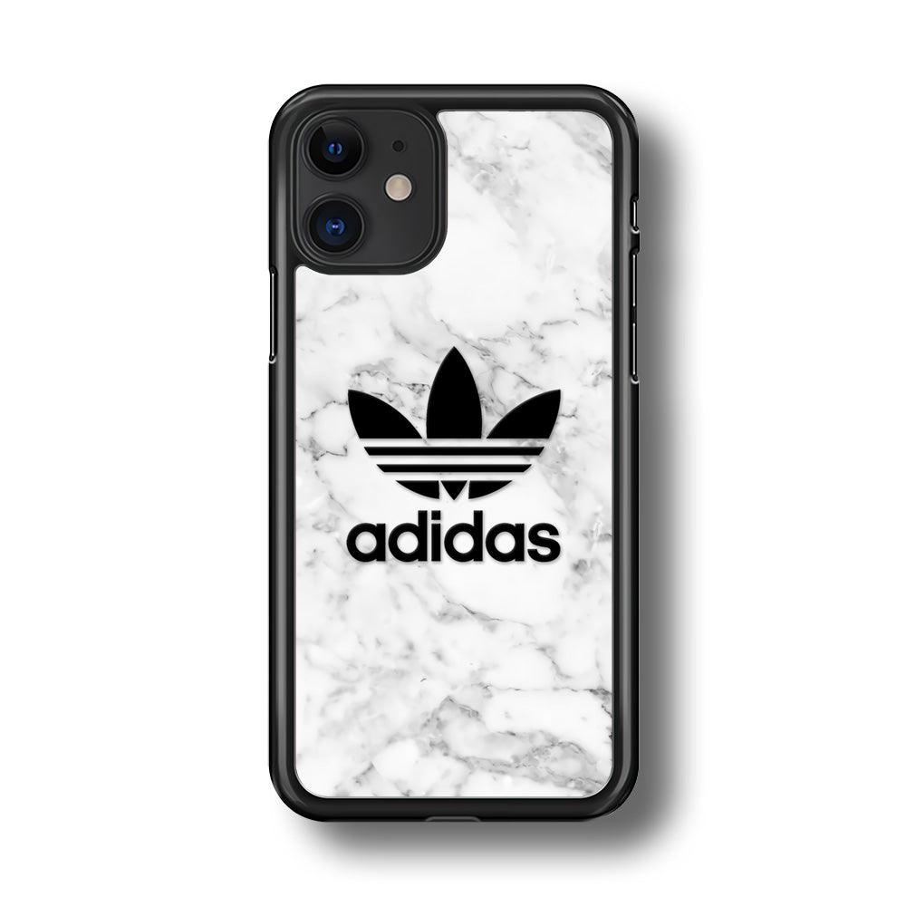 Adidas Marble Backdrop iPhone 11 Case-Rubber Black (2D Case)-Oxvistore