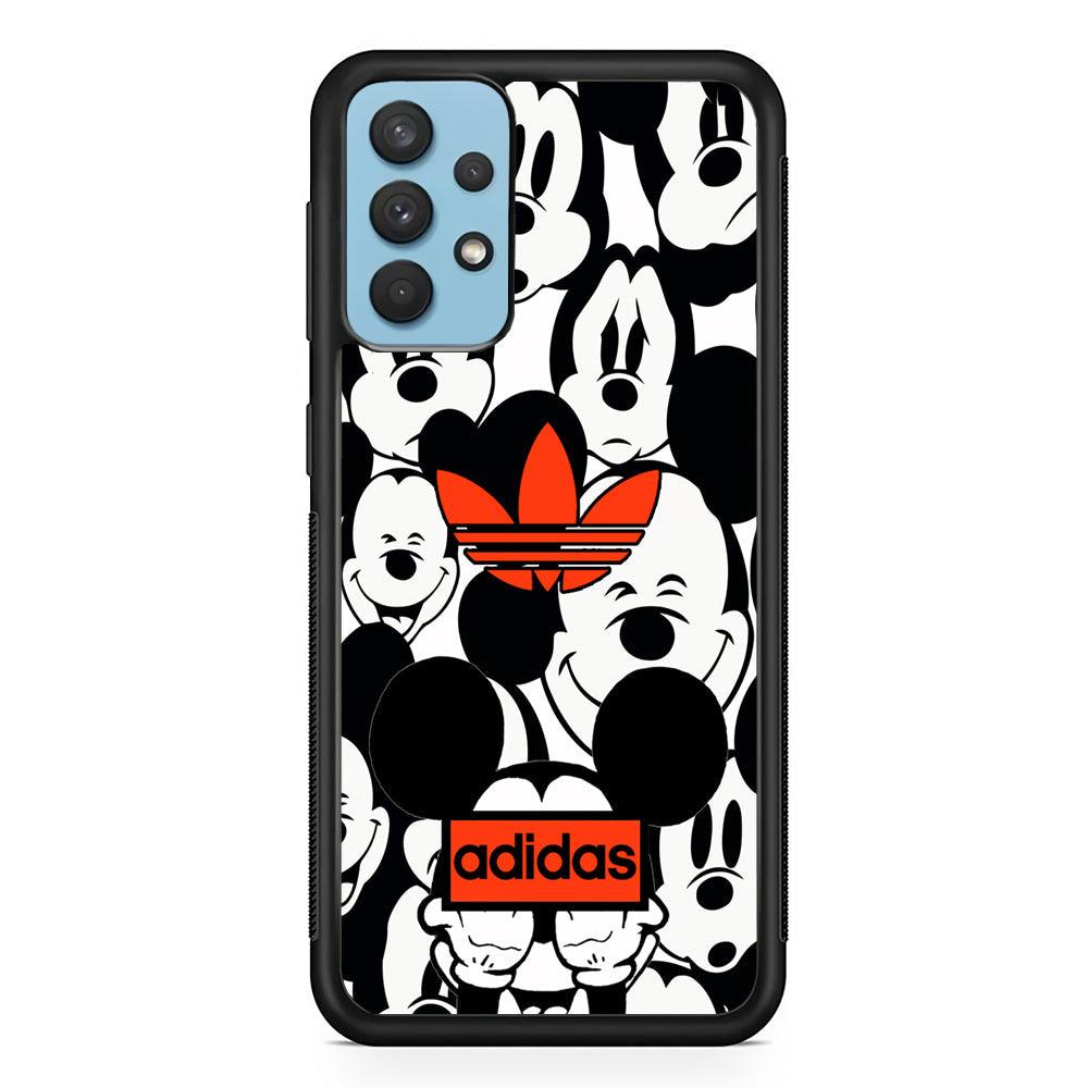 Adidas Mickey Mouse Samsung Galaxy A32 Case-Rubber Black (2D Case)-Oxvistore