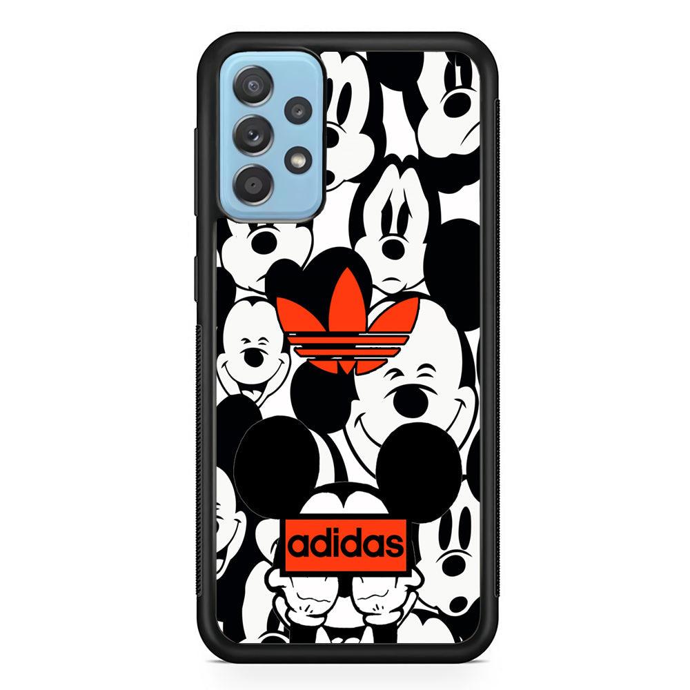 Adidas Mickey Mouse Samsung Galaxy A52 Case-Rubber Black (2D Case)-Oxvistore