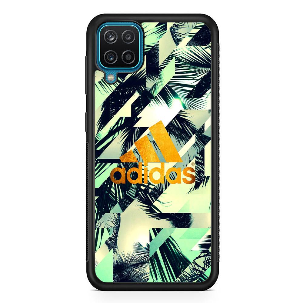 Adidas Nature Shapes Samsung Galaxy A12 Case-Rubber Black (2D Case)-Oxvistore