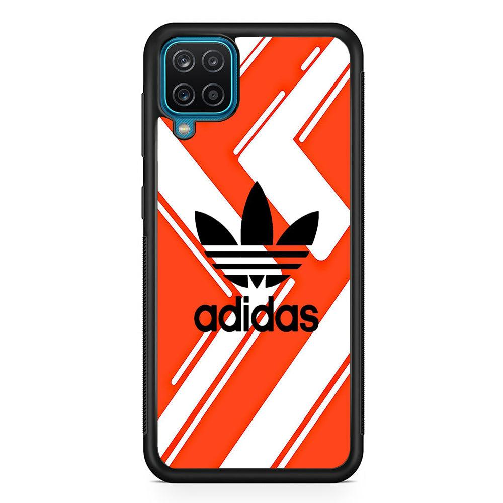 Adidas Orange Zig Samsung Galaxy A12 Case-Rubber Black (2D Case)-Oxvistore