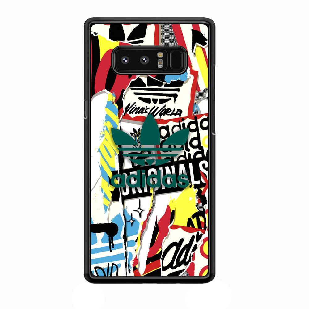 Adidas Paper Brand Samsung Galaxy Note 8 Case-Rubber Black (2D Case)-Oxvistore