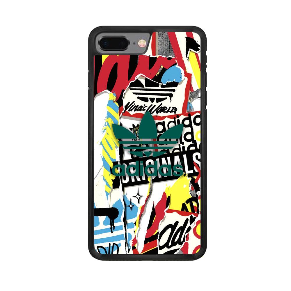 Adidas Paper Brand iPhone 8 Plus Case-Rubber Black (2D Case)-Oxvistore