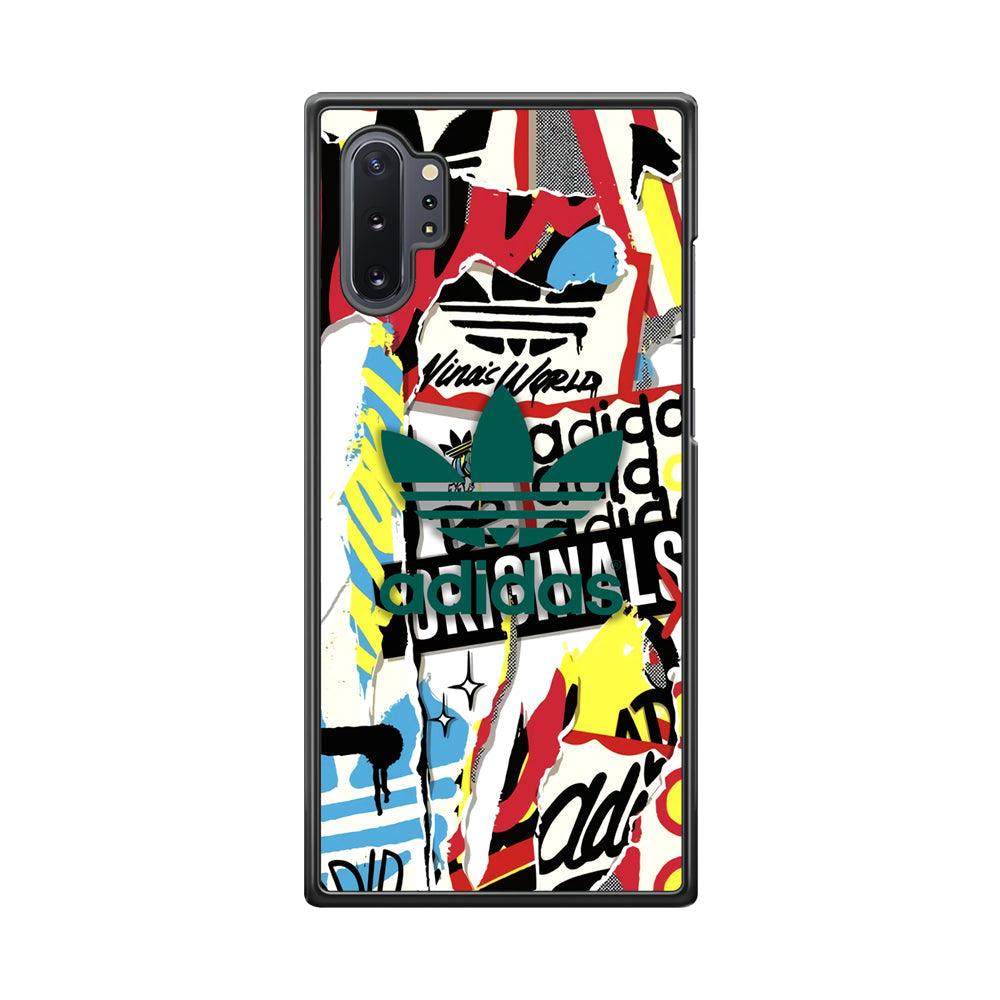 Adidas Paper Brand Samsung Galaxy Note 10 Plus Case-Rubber Black (2D Case)-Oxvistore