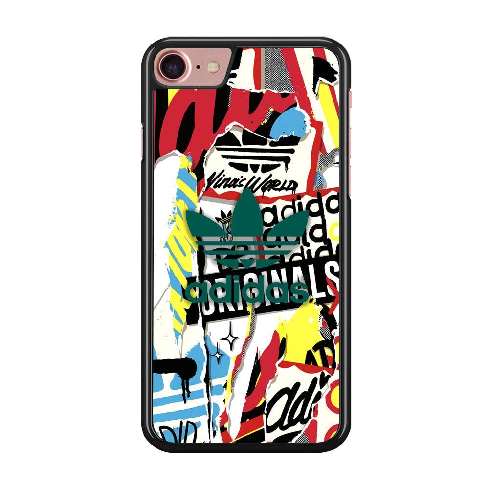 Adidas Paper Brand iPhone 7 Case-Rubber Black (2D Case)-Oxvistore