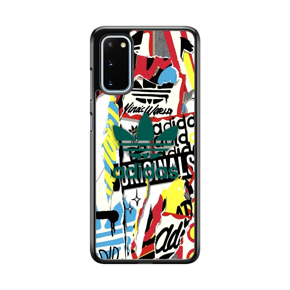 Adidas Paper Brand Samsung Galaxy S20 Case-Rubber Black (2D Case)-Oxvistore