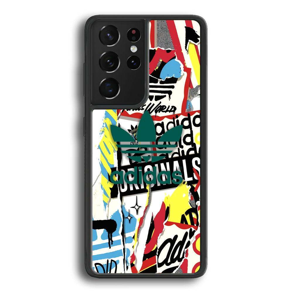 Adidas Paper Brand Samsung Galaxy S23 Ultra Case-Rubber Black (2D Case)-Oxvistore