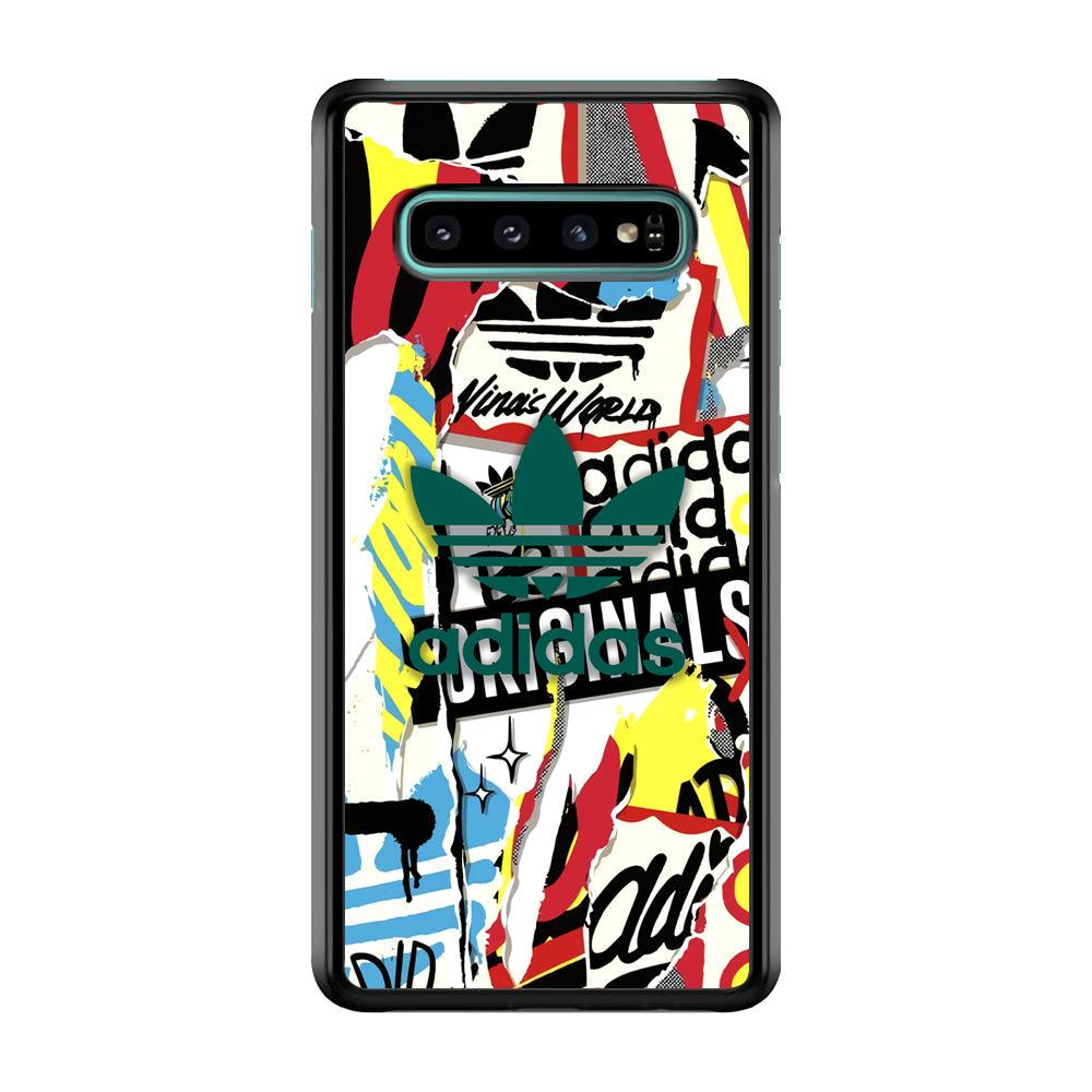 Adidas Paper Brand Samsung Galaxy S10 Plus Case-Rubber Black (2D Case)-Oxvistore