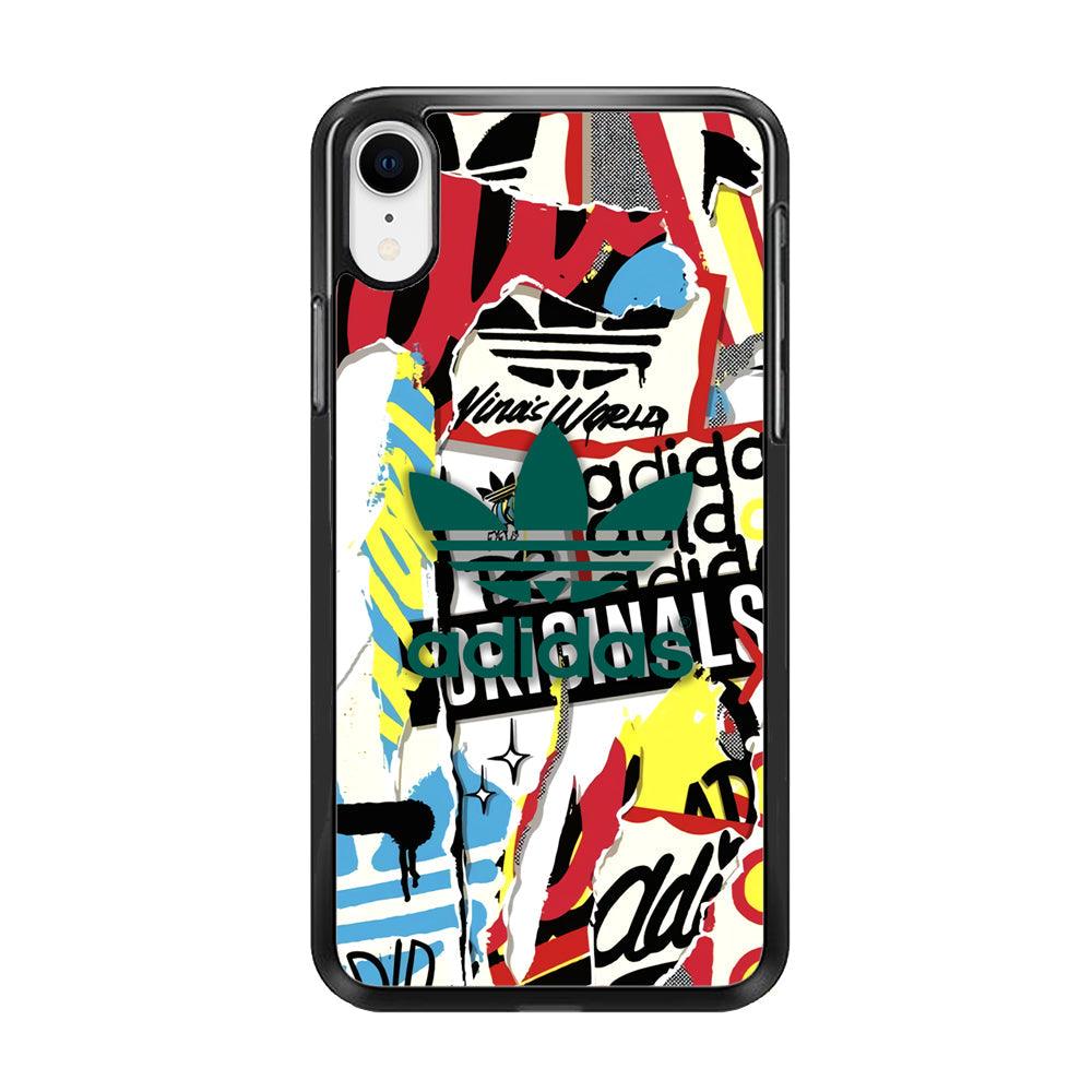 Adidas Paper Brand iPhone XR Case-Rubber Black (2D Case)-Oxvistore