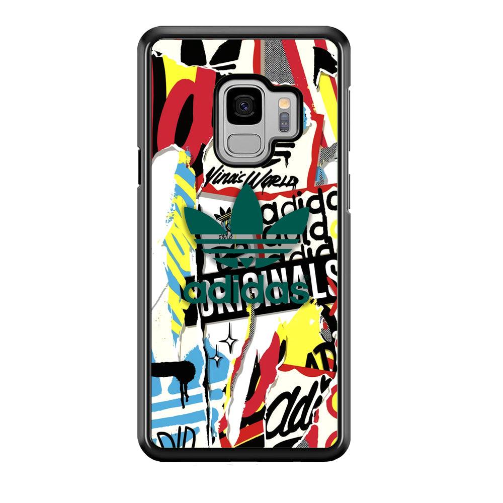 Adidas Paper Brand Samsung Galaxy S9 Case-Rubber Black (2D Case)-Oxvistore