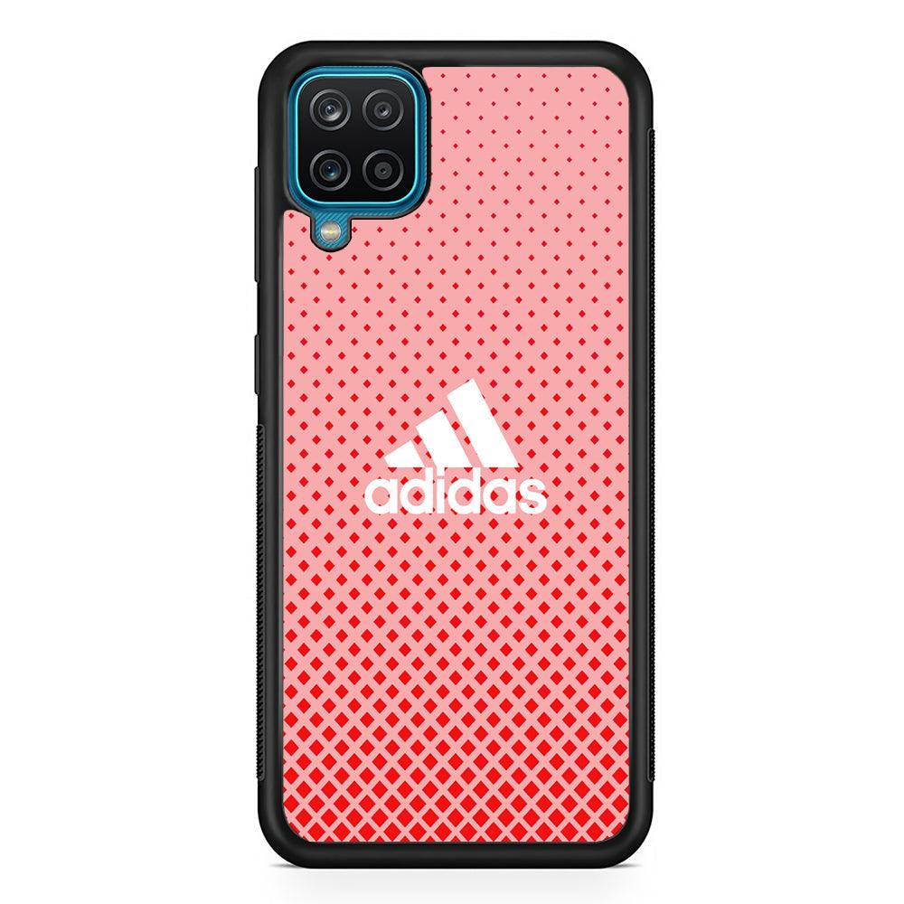 Adidas Red Glow Samsung Galaxy A12 Case-Rubber Black (2D Case)-Oxvistore