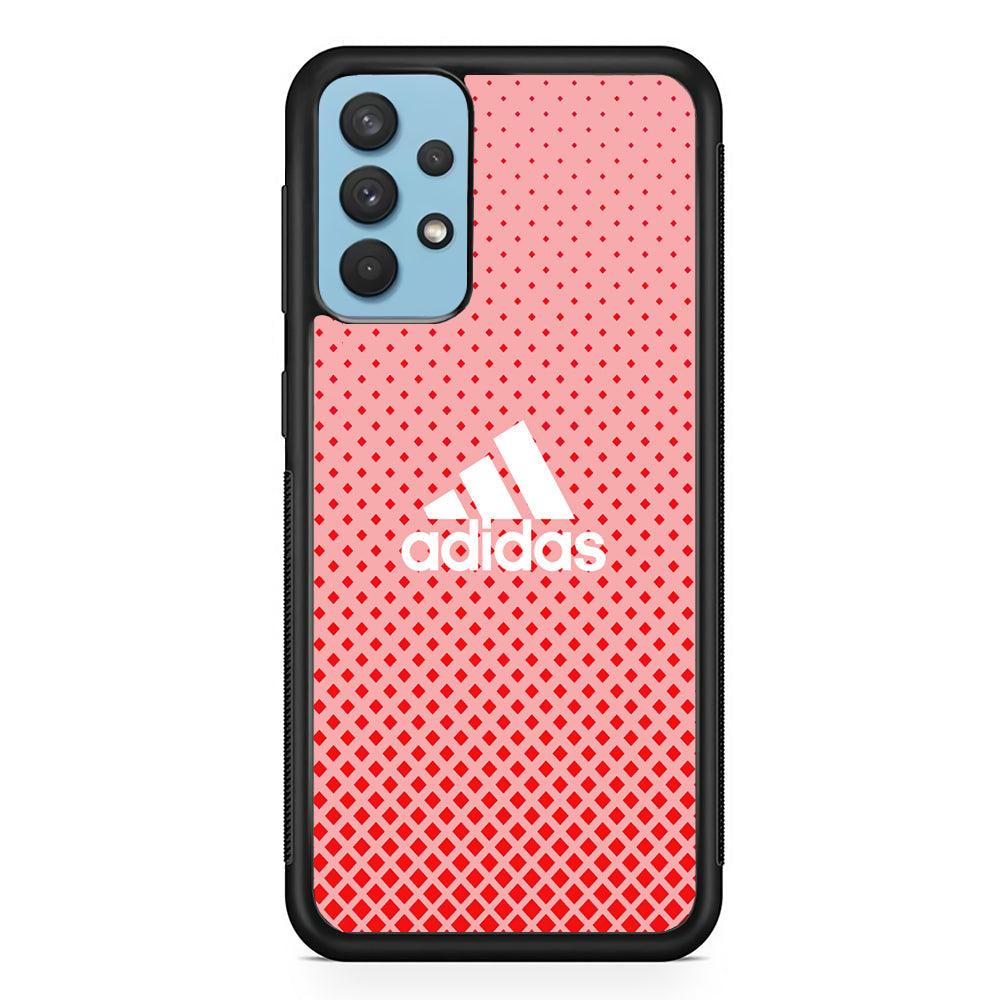Adidas Red Glow Samsung Galaxy A32 Case-Rubber Black (2D Case)-Oxvistore