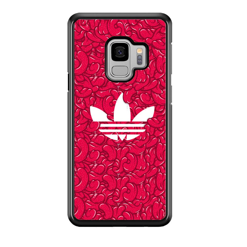 Adidas Red Tongue Samsung Galaxy S9 Case-Rubber Black (2D Case)-Oxvistore