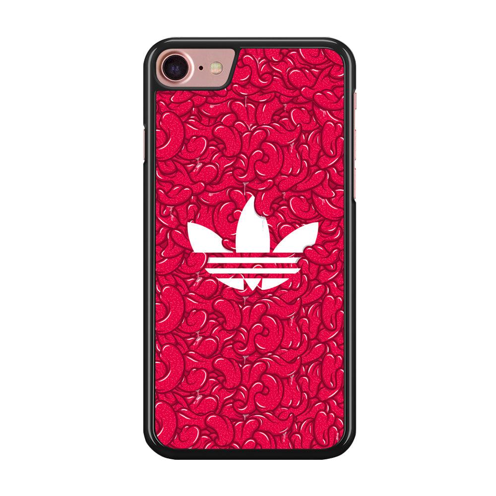 Adidas Red Tongue iPhone 8 Case-Rubber Black (2D Case)-Oxvistore