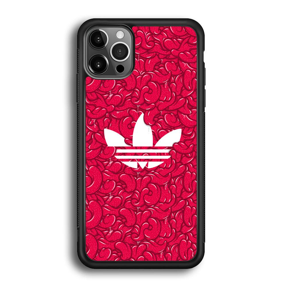 Adidas Red Tongue iPhone 12 Pro Case-Rubber Black (2D Case)-Oxvistore