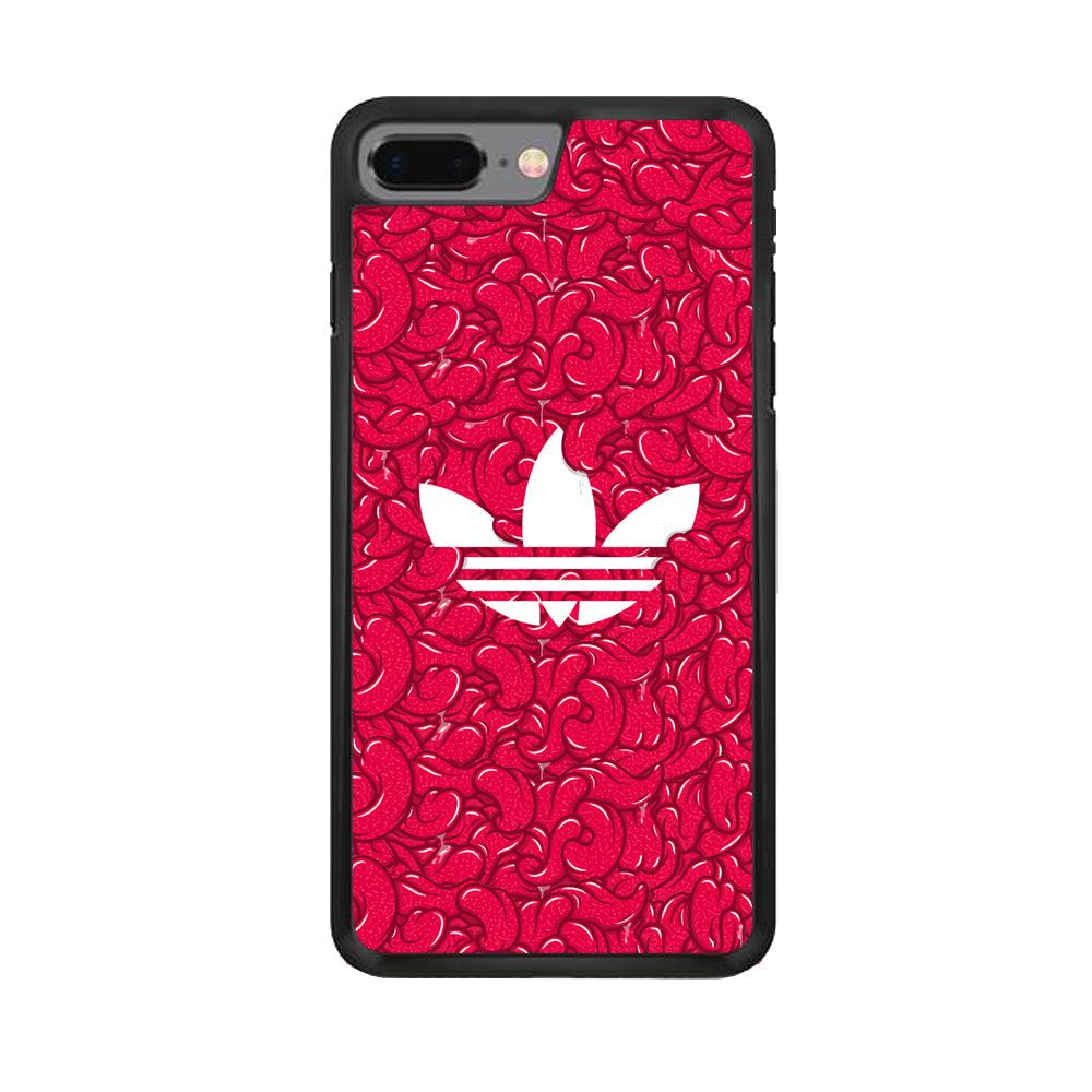 Adidas Red Tongue iPhone 8 Plus Case-Rubber Black (2D Case)-Oxvistore