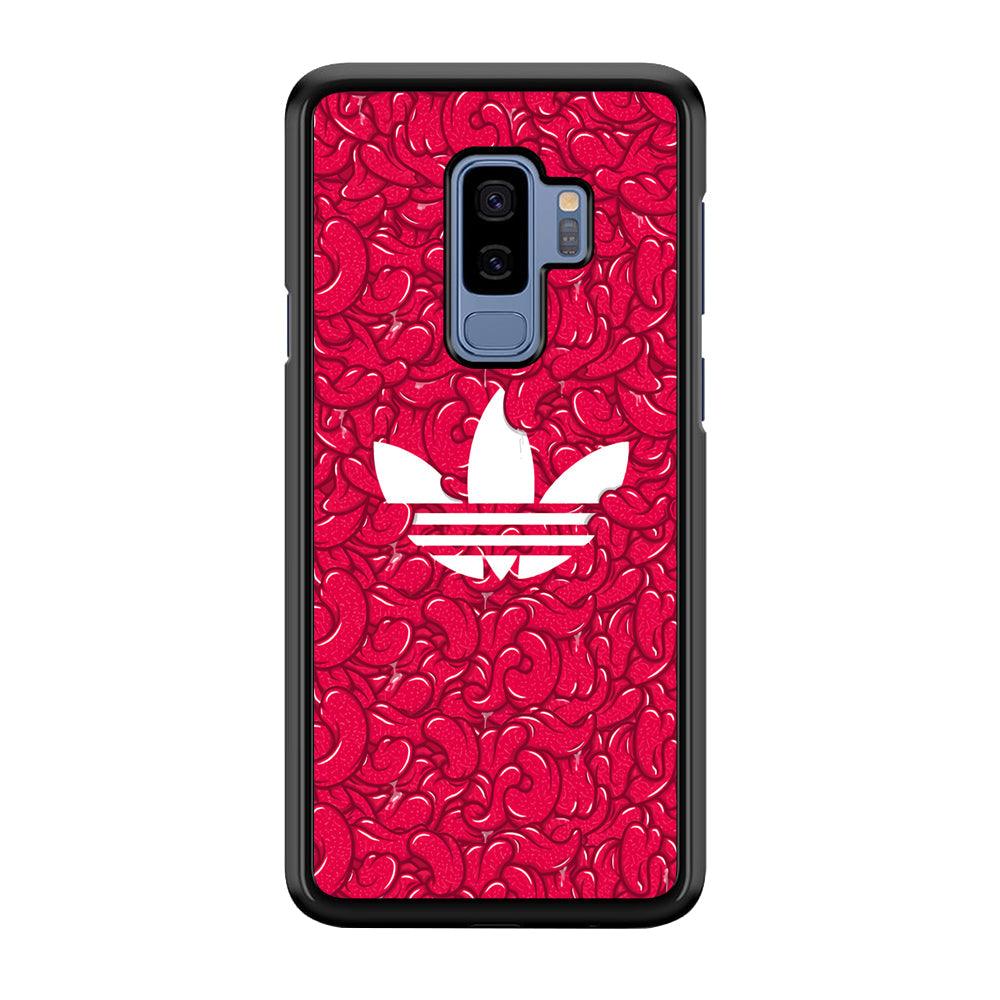 Adidas Red Tongue Samsung Galaxy S9 Plus Case-Rubber Black (2D Case)-Oxvistore