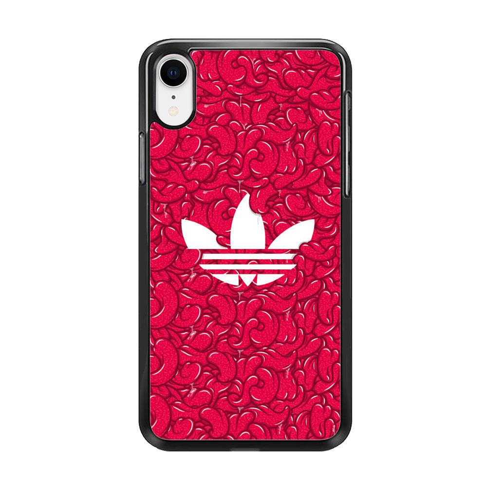 Adidas Red Tongue iPhone XR Case-Rubber Black (2D Case)-Oxvistore