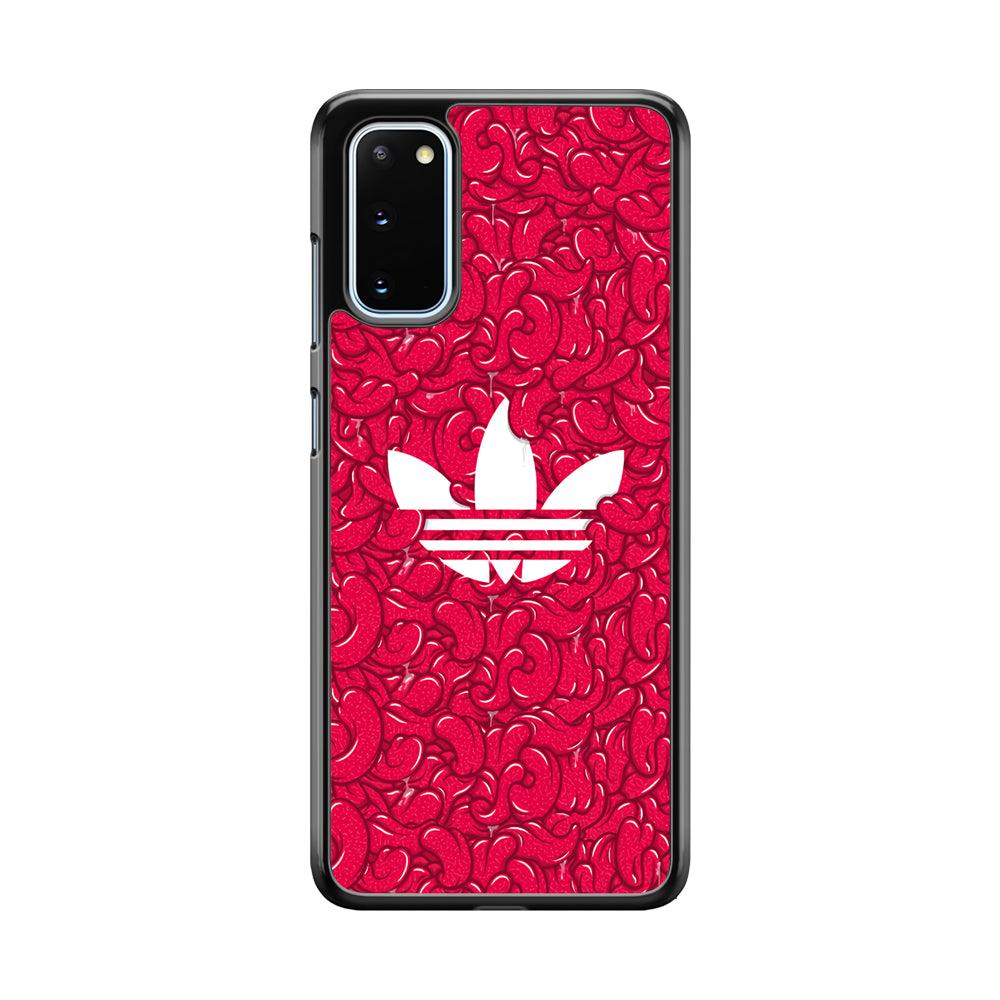Adidas Red Tongue Samsung Galaxy S20 Case-Rubber Black (2D Case)-Oxvistore
