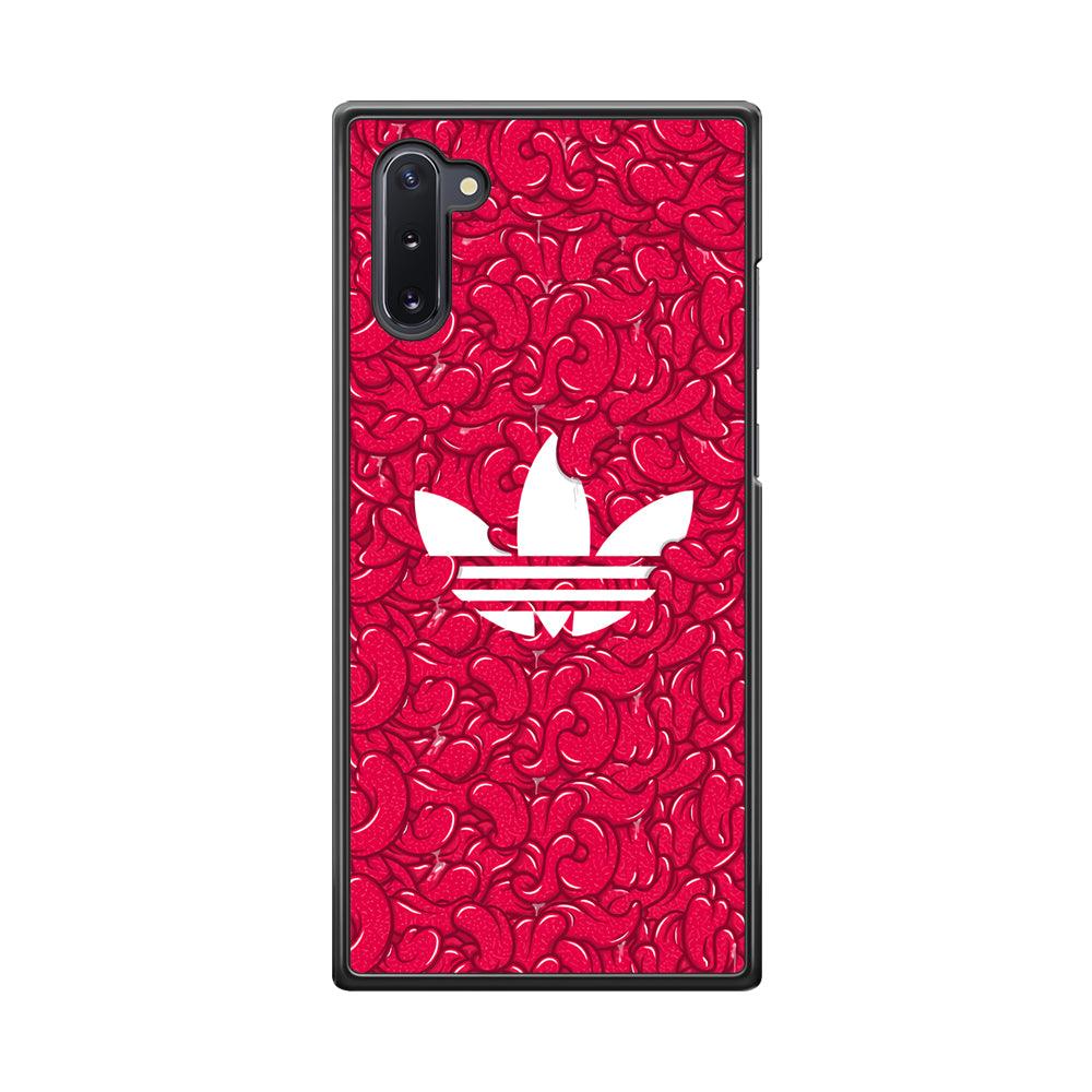 Adidas Red Tongue Samsung Galaxy Note 10 Case-Rubber Black (2D Case)-Oxvistore