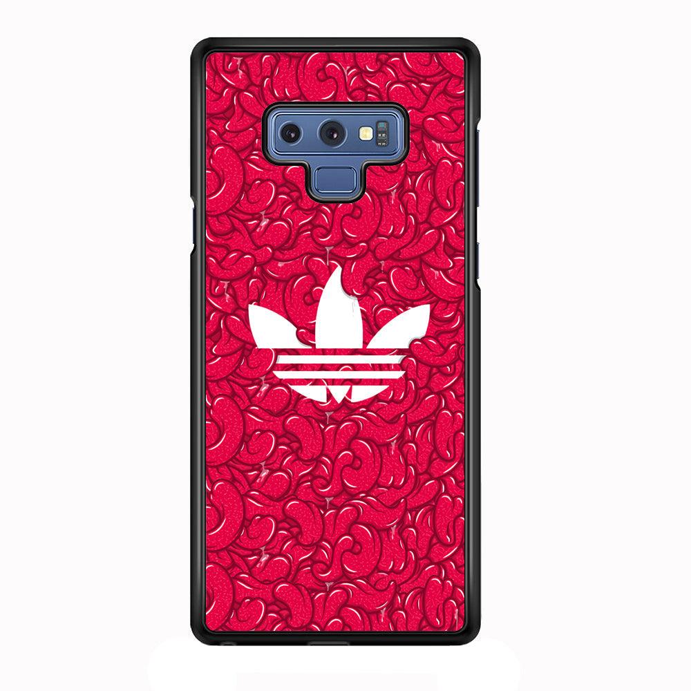 Adidas Red Tongue Samsung Galaxy Note 9 Case-Rubber Black (2D Case)-Oxvistore