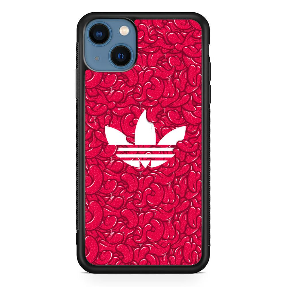 Adidas Red Tongue iPhone 15 Plus Case-Rubber Black (2D Case)-Oxvistore