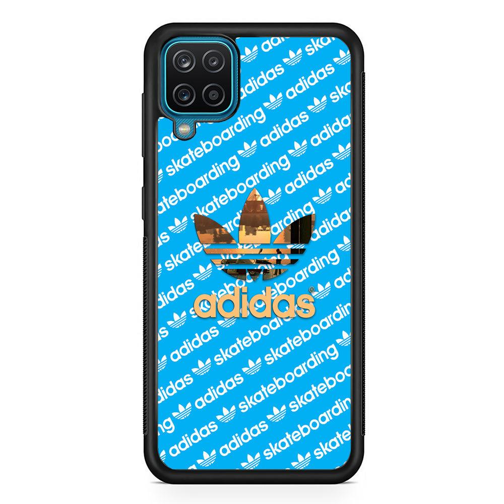 Adidas Skateboarding Patern Box Samsung Galaxy A12 Case-Rubber Black (2D Case)-Oxvistore