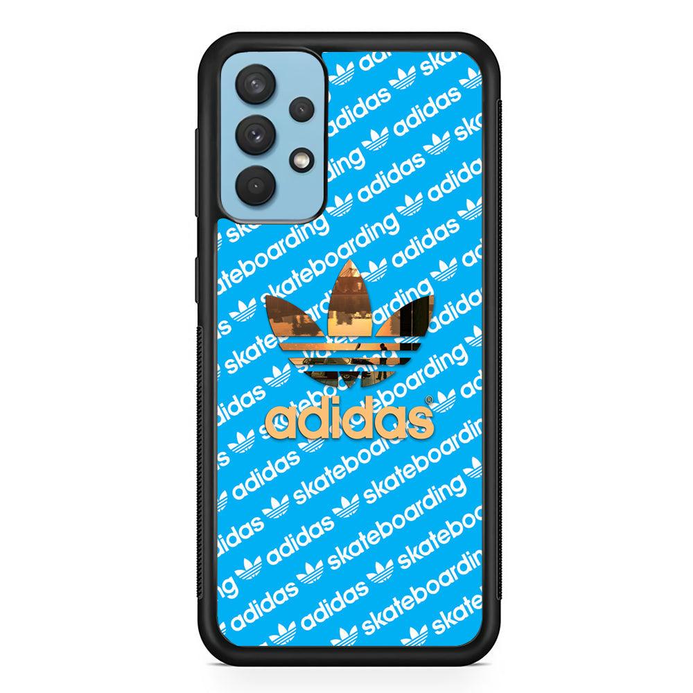 Adidas Skateboarding Patern Box Samsung Galaxy A32 Case-Rubber Black (2D Case)-Oxvistore