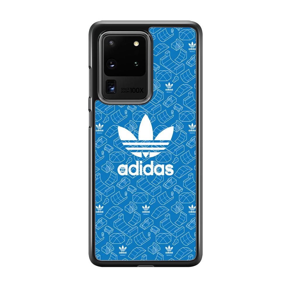 Adidas Skatepark Silhouette Patern Samsung Galaxy S20 Ultra Case-Rubber Black (2D Case)-Oxvistore