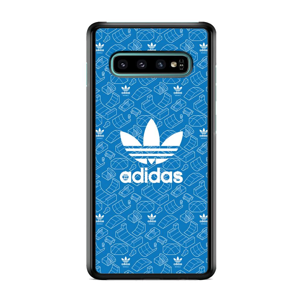 Adidas Skatepark Silhouette Patern Samsung Galaxy S10 Plus Case-Rubber Black (2D Case)-Oxvistore