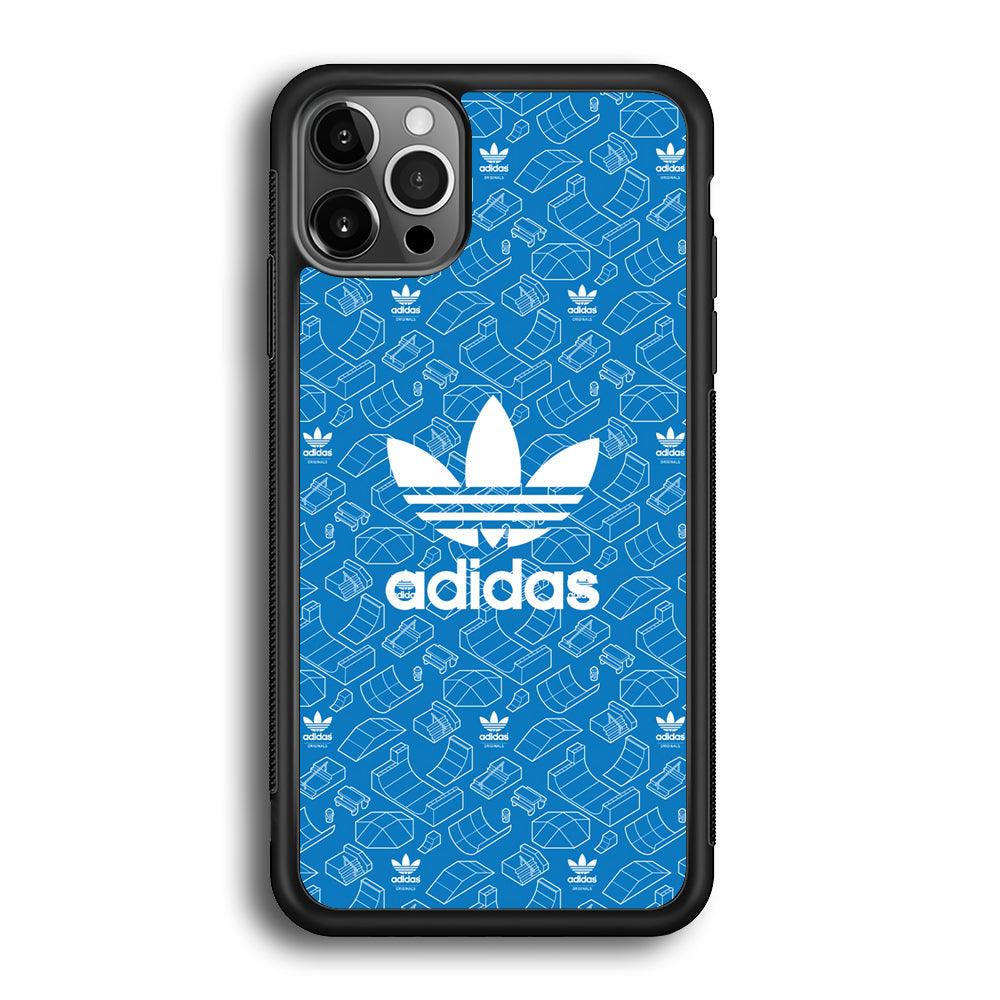 Adidas Skatepark Silhouette Patern iPhone 12 Pro Case-Rubber Black (2D Case)-Oxvistore