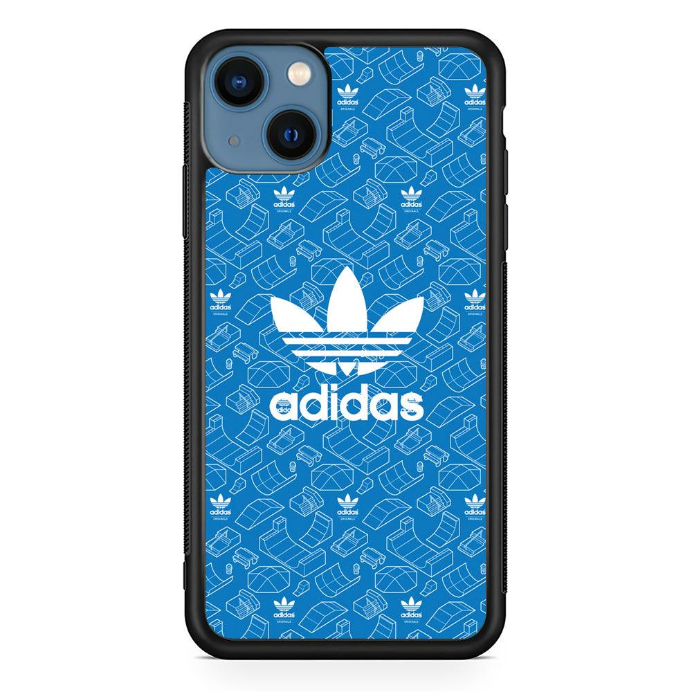 Adidas Skatepark Silhouette Patern iPhone 13 Case-Rubber Black (2D Case)-Oxvistore