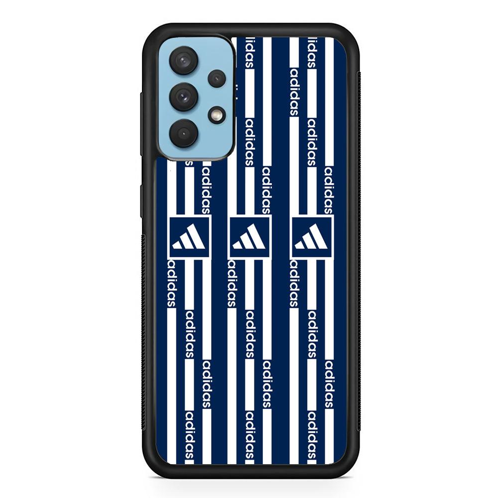 Adidas Streak and Blue Backdrop Samsung Galaxy A32 Case-Rubber Black (2D Case)-Oxvistore