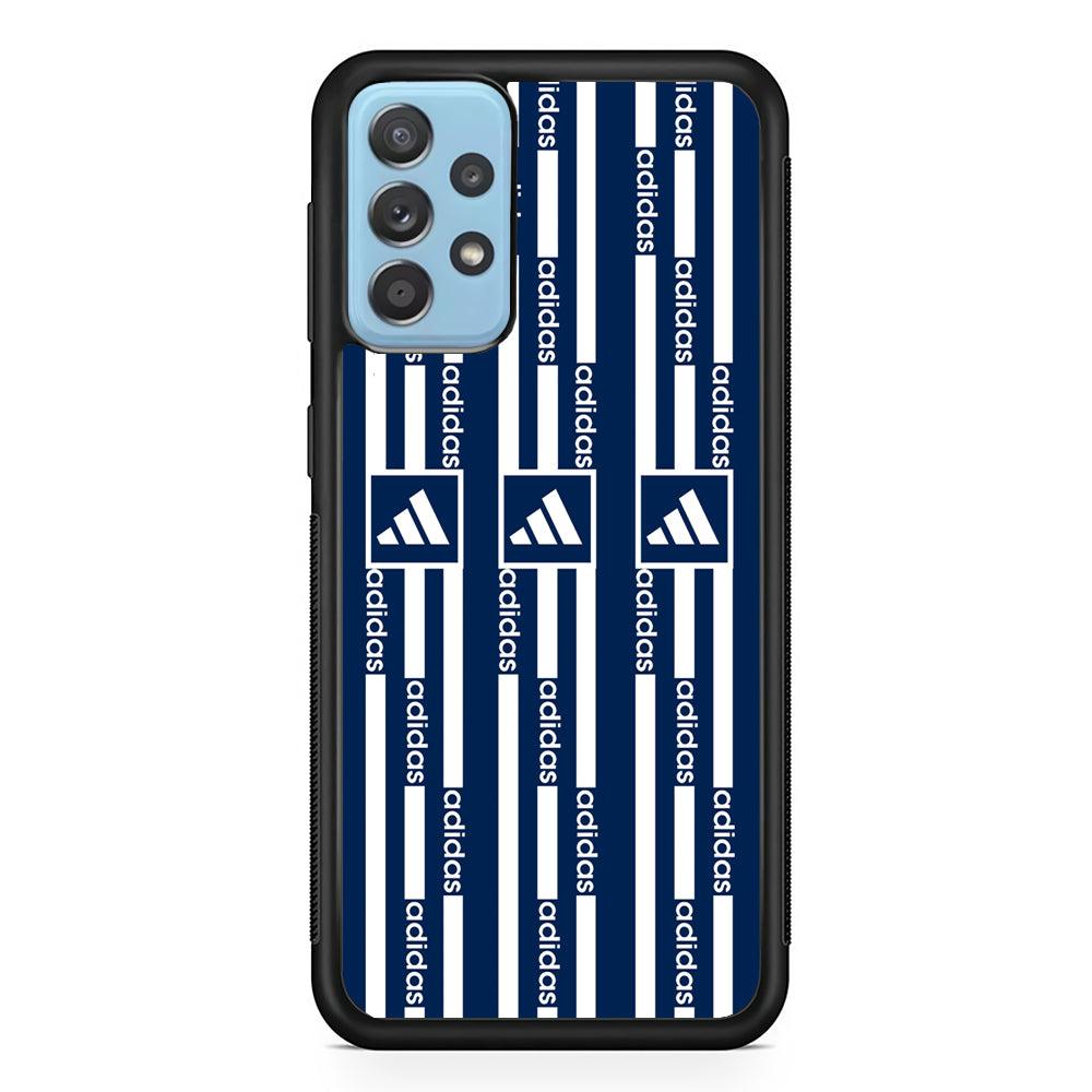 Adidas Streak and Blue Backdrop Samsung Galaxy A52 Case-Rubber Black (2D Case)-Oxvistore