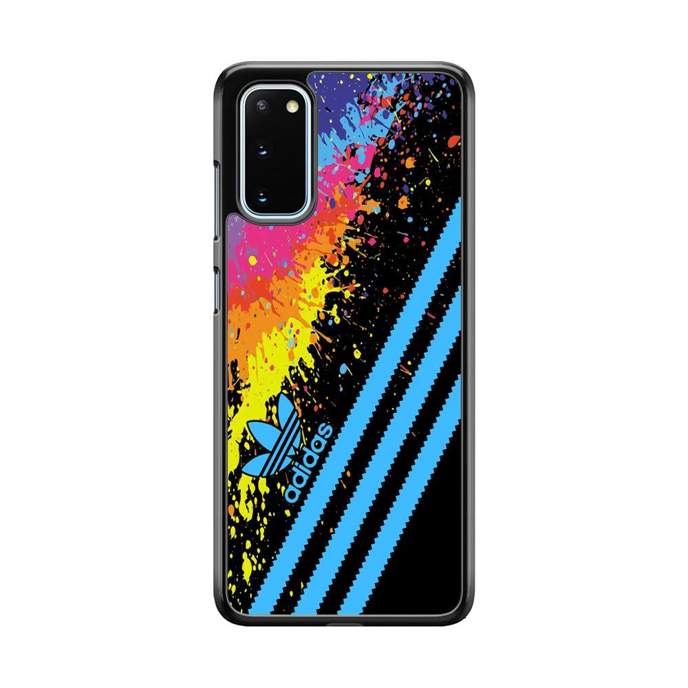 Adidas Stripe Paint Samsung Galaxy S20 Case-Rubber Black (2D Case)-Oxvistore