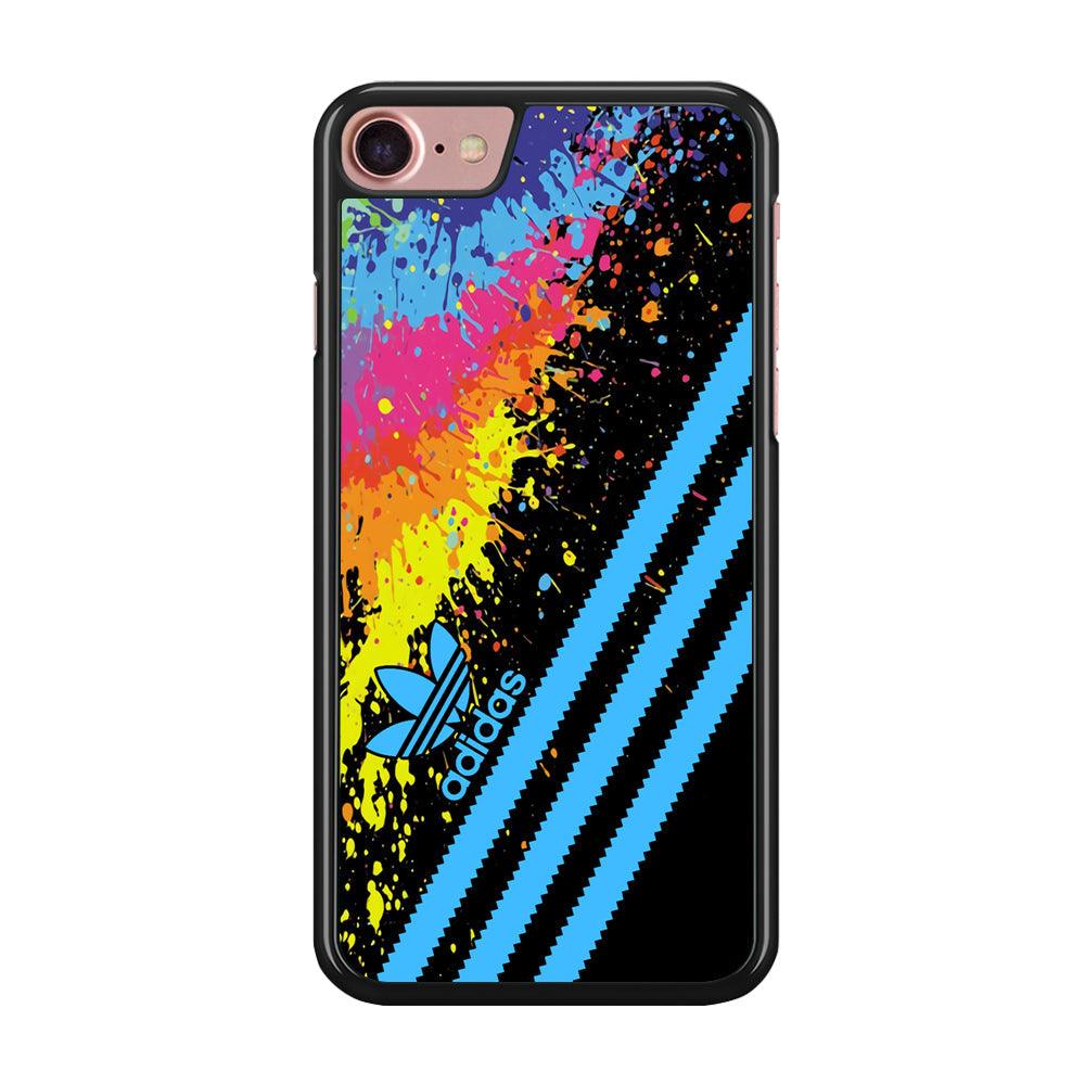 Adidas Stripe Paint iPhone 7 Case-Rubber Black (2D Case)-Oxvistore