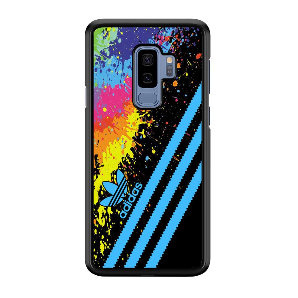 Adidas Stripe Paint Samsung Galaxy S9 Plus Case-Rubber Black (2D Case)-Oxvistore