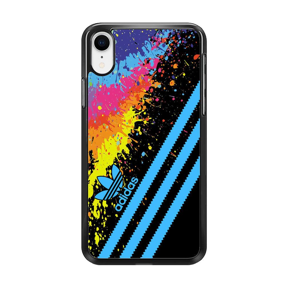 Adidas Stripe Paint iPhone XR Case-Rubber Black (2D Case)-Oxvistore