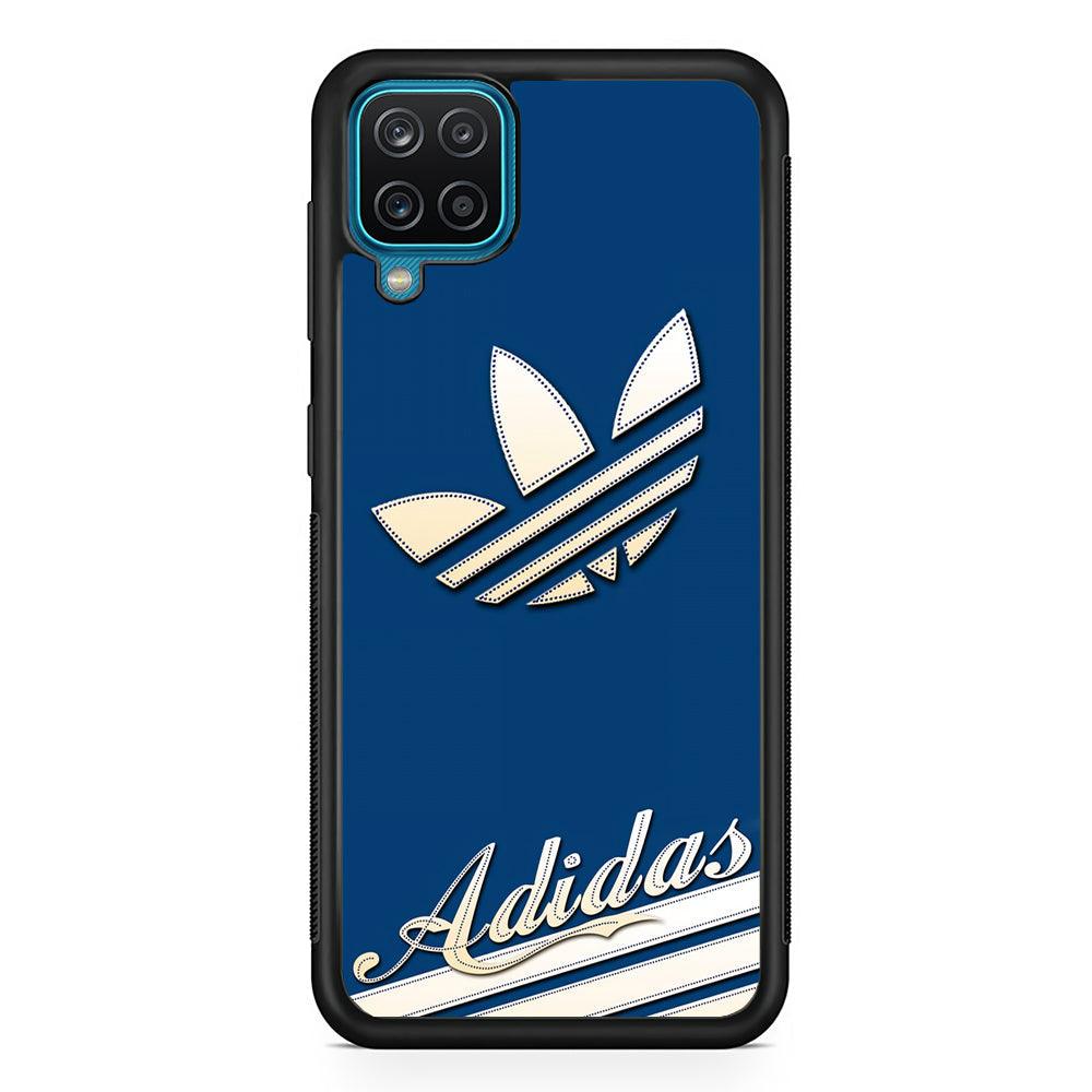 Adidas Stripe Royal Blue Samsung Galaxy A12 Case-Rubber Black (2D Case)-Oxvistore