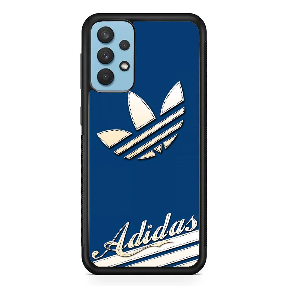 Adidas Stripe Royal Blue Samsung Galaxy A32 Case-Rubber Black (2D Case)-Oxvistore