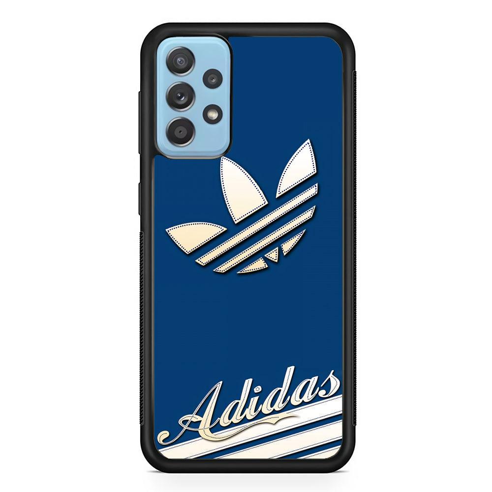 Adidas Stripe Royal Blue Samsung Galaxy A52 Case-Rubber Black (2D Case)-Oxvistore