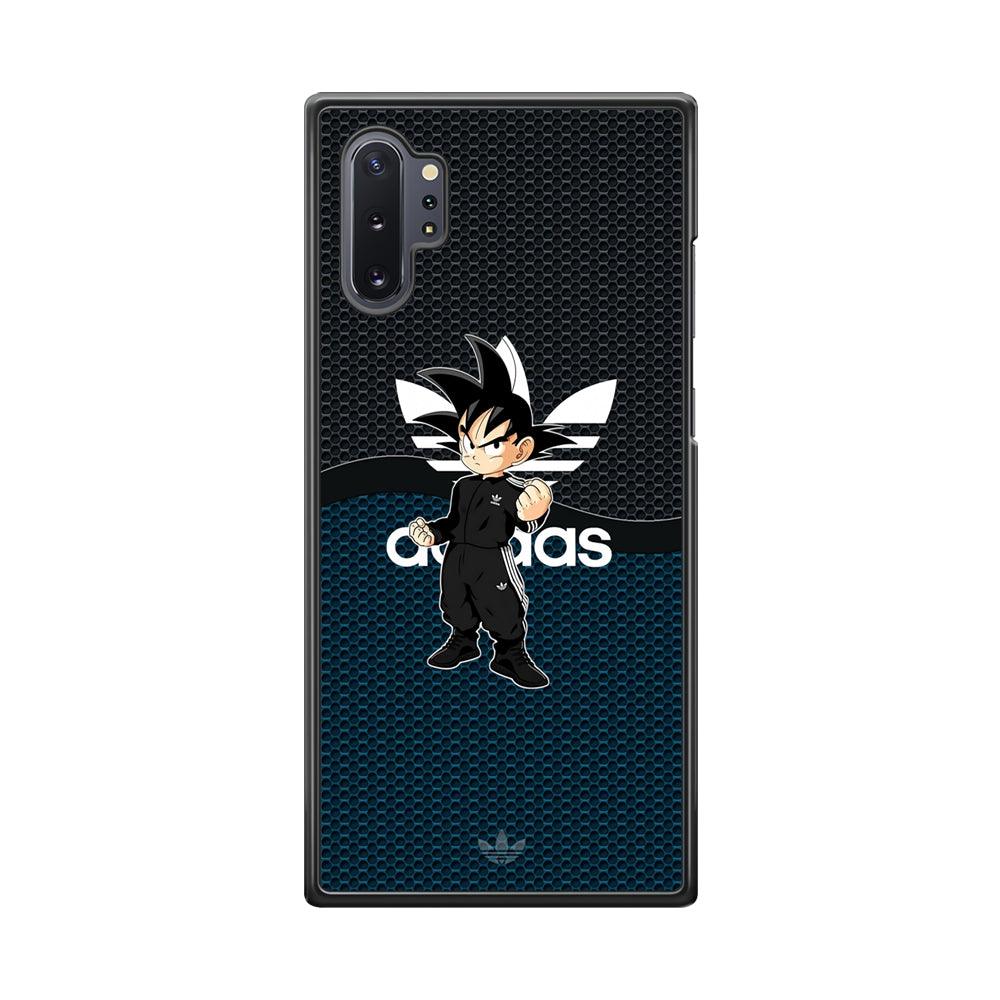 Adidas Suit with Goku Fight Mode Samsung Galaxy Note 10 Plus Case-Rubber Black (2D Case)-Oxvistore