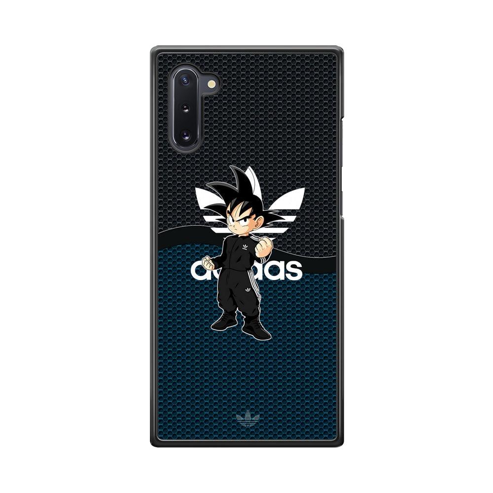 Adidas Suit with Goku Fight Mode Samsung Galaxy Note 10 Case-Rubber Black (2D Case)-Oxvistore