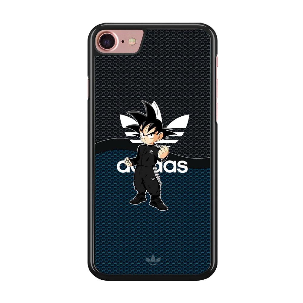 Adidas Suit with Goku Fight Mode iPhone 8 Case-Rubber Black (2D Case)-Oxvistore