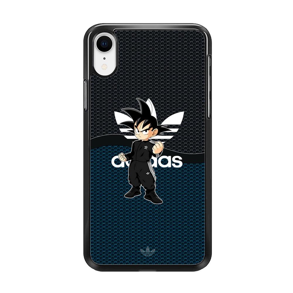 Adidas Suit with Goku Fight Mode iPhone XR Case-Rubber Black (2D Case)-Oxvistore